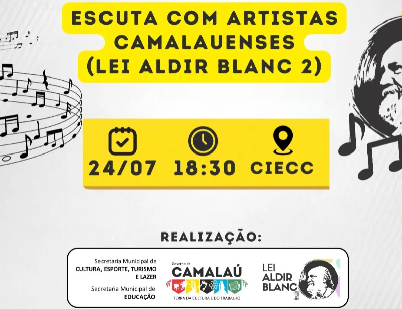 Lei Aldir Blanc: aula inaugural do curso de Oito Baixos acontece nesta quinta-feira (24) em Camala